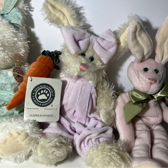 Boyds Bears Juniper Bunnyhugs Easter Bunny Plush Stuffed Plush Rabbit Lot Of 3 - Picture 5 of 9
